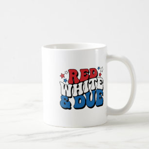 Red White And Due Retro Cute 4th Of July Pregnancy Coffee Mug