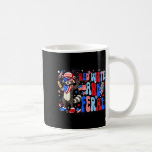 Red White and Feral USA Racoon 4th of July Merica Coffee Mug