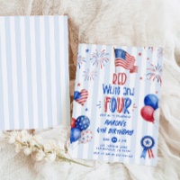 Red White and Four 4th July Birthday