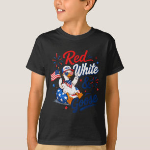 Red White And Goose Funny 4th Of July Patriotic T-Shirt