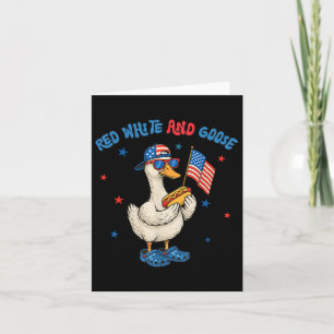 Red White And Goose Funny 4th Of July Patriotic Us Card