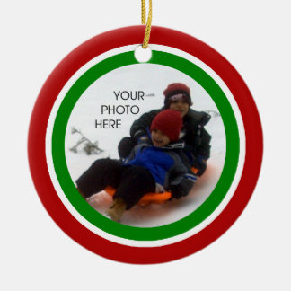 Red, White, and Green Christmas - Two Sided Ceramic Tree Decoration