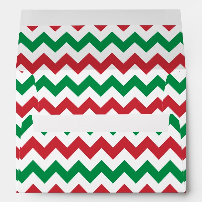 Red White and Green Christmas Zigzag Envelope (Back (Bottom))