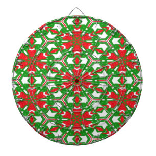 Red, White and Green Kaleidoscopes Dartboard