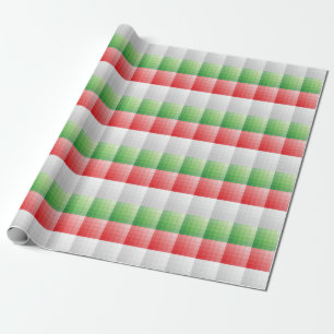 Red. white and green ombre colorblock wrapping paper