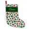 Red, White, and Green Paw Print Stocking
