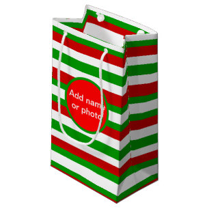 Red, White and Green Stripes Small Gift Bag