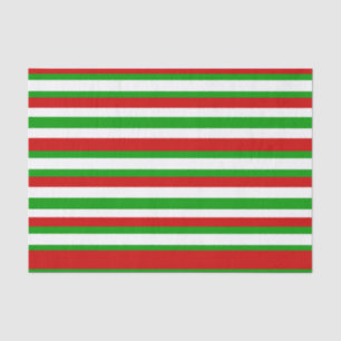 Red, White and Green Stripes Tissue Paper