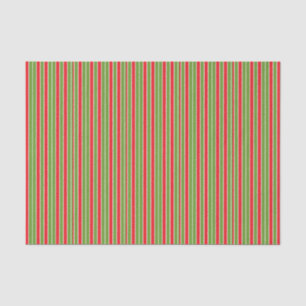 Red, White and Green Stripes Tissue Paper