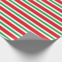 Red, White and Green Thick and Thin Stripes