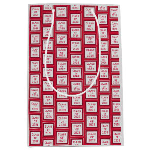 Red White and Grey Graduation 2026 Medium Gift Bag