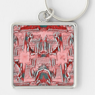 ~ Red White and Grey ~ Keychain
