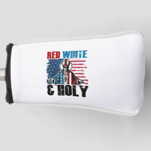 Red White and Holy Pope Leo XIV, 4th of July Golf Head Cover