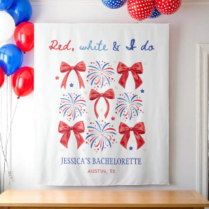 Red White and I Do 4th of July Bachelorette Party Tapestry