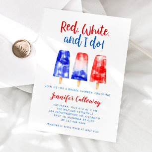 Red White and I Do 4th of July Bridal Shower Invitation
