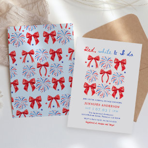 Red White and I Do 4th of July Bridal Shower Invitation