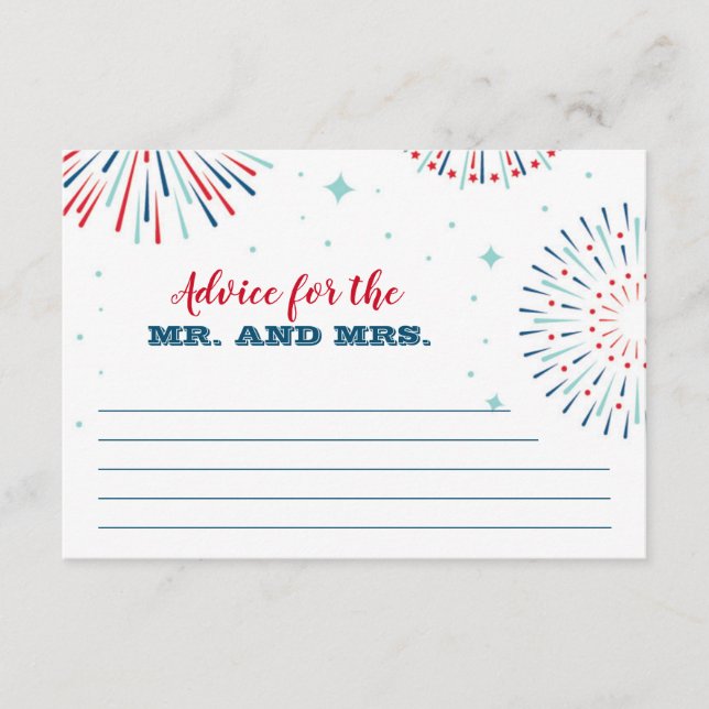 Red, White and I DO Advice Card (Front)