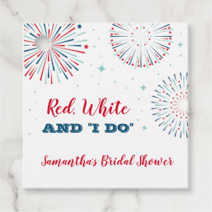 Red, White and I DO Bridal Shower Favour Tag