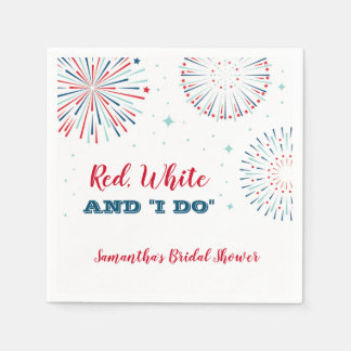 Red, White and I DO Bridal Shower Napkin