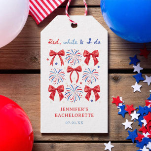 Red White and I Do July 4th Bachelorette Favors Gift Tags