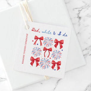 Red White and I Do July 4th Bridal Shower Favour Tags