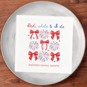 Red White and I Do July 4th Bridal Shower Napkin