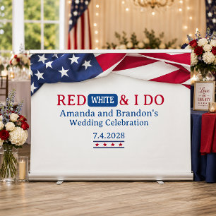 Red, White and I Do July Fourth Wedding Banner