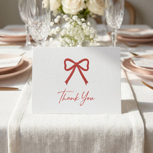 Red White and I Do Modern Bridal Red Theme Thank You Card
