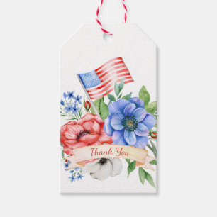 Red White and I Do Patriotic Bridal Shower Favour Gift Tags