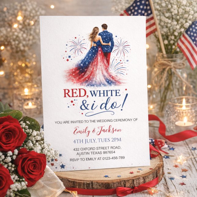 Red White and I do Wedding Invitation (Creator Uploaded)