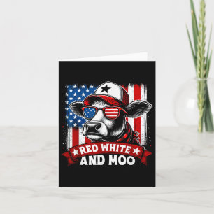 Red, White And Moo - Funny 4th Of July  Card