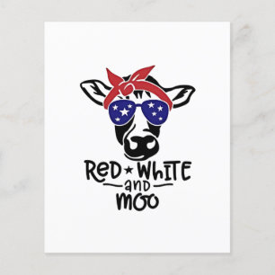 Red White and Moo Patriotic Cow Fourth of July Flyer