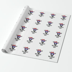 Red White and Moo Patriotic Cow Fourth of July Wrapping Paper