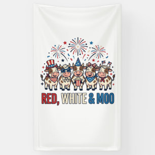 Red White and Moo Patriotic Cow Vintage Shirt_1 Banner