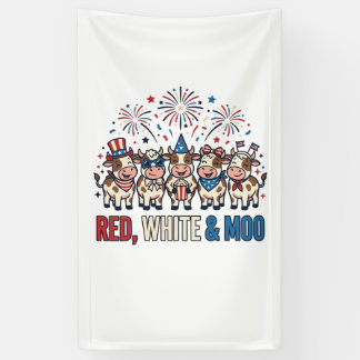 Red White and Moo Patriotic Cow Vintage Shirt_1 Banner
