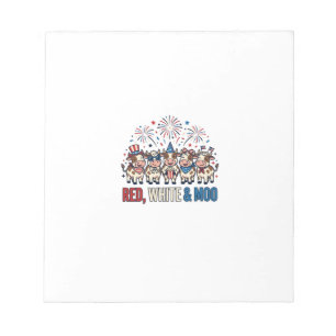 Red White and Moo Patriotic Cow Vintage Shirt_1 Notepad