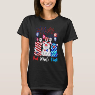 Red White And Oink Cute Pig 4th Of July Usa Flag P T-Shirt