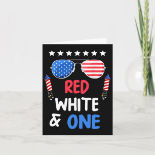 Red White And One 1st Birthday 4th Of July Indepen Card