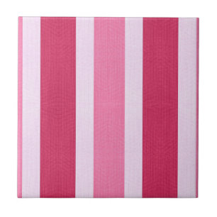 Red, White and Pink Stripes Tile