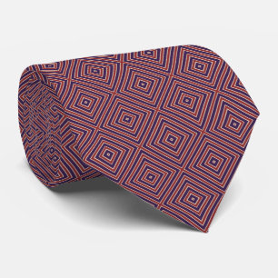 Red White And Purple Striped Diamond Pattern  Tie