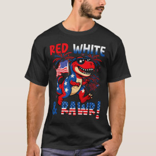 Red White And Rawr Dinosaur T Rex Patriotic 4th Of T-Shirt