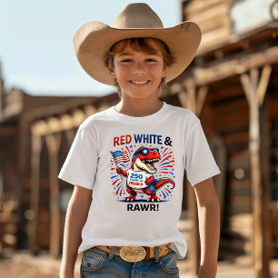 Red, White and Rawr Dinosaur Tri-Blend Shirt
