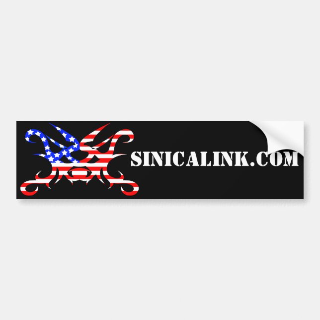 Red White and Sinical w/ Customisable Text Bumper Sticker (Front)