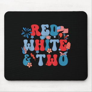 Red White and Two 2nd Birthday Party 4th of July Mouse Mat