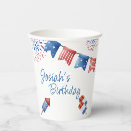 Red White and Two Birthday Party Paper Cups