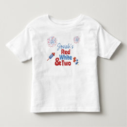 Red White and Two Birthday Party Toddler T-Shirt