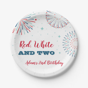Red, White and Two Birthday Plates