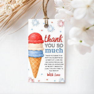 Red White and Two Ice Cream Favour Tags