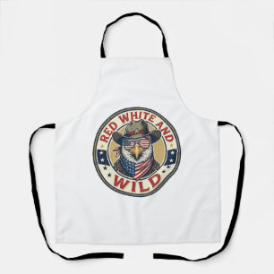 Red White And Wild Patriotic Patriotic Animal Vint Apron