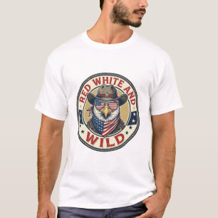 Red White And Wild Patriotic Patriotic Animal Vint T-Shirt